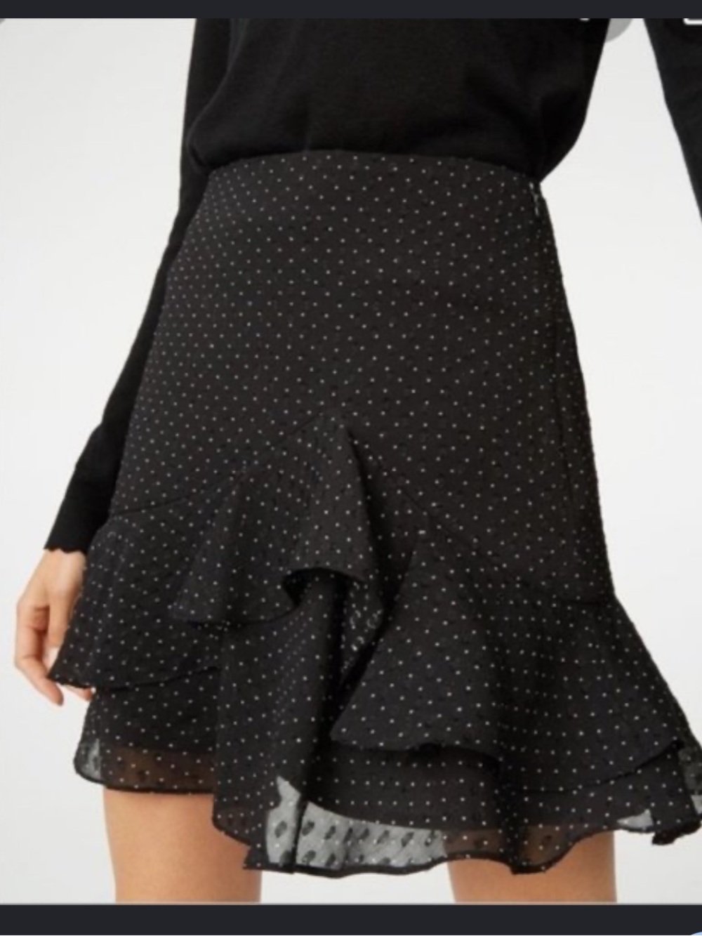 Club Monaco Polka Dot Ruffle Skirt Size 4
